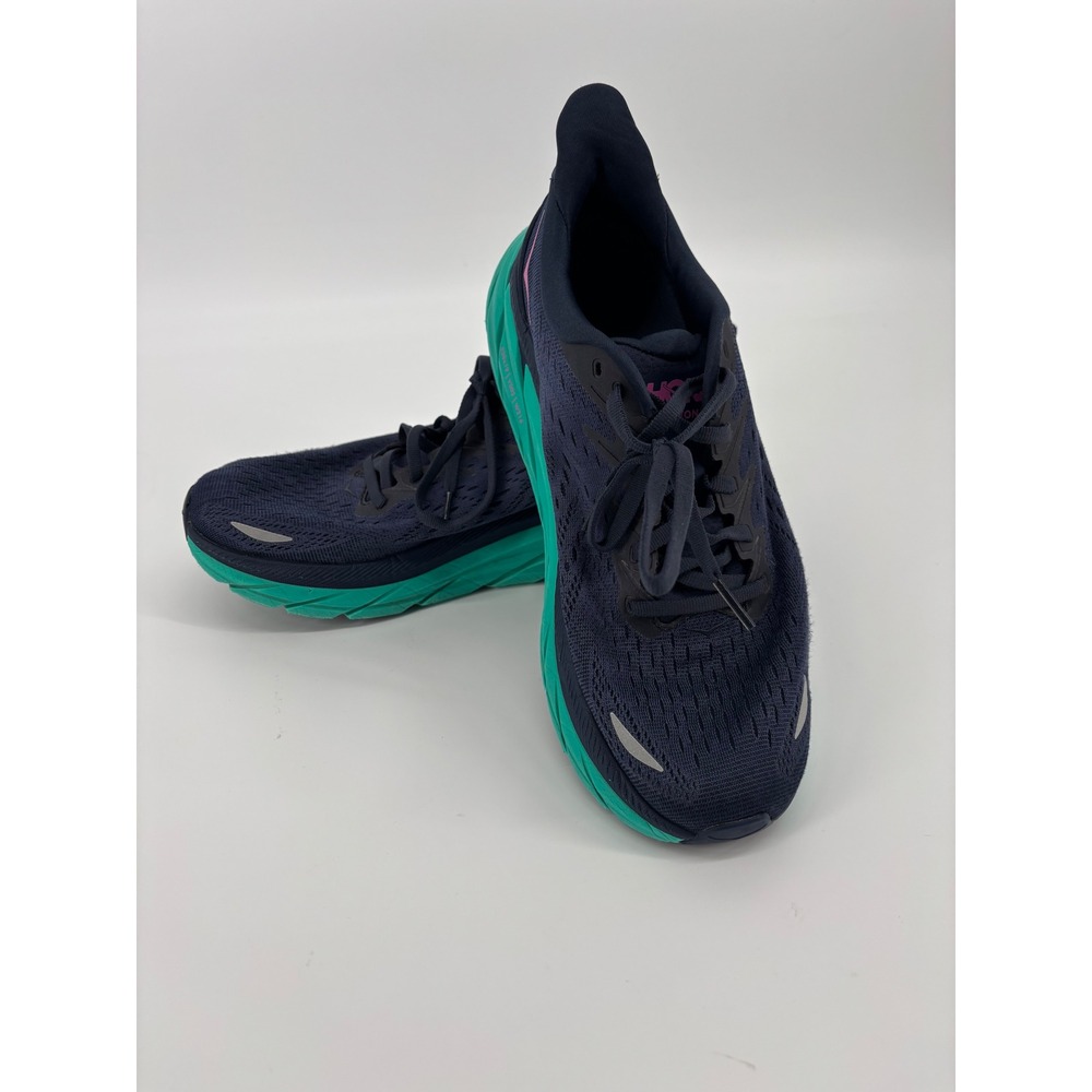 Hoka Clifton 8 Womens Running Shoes Navy Teal Pink 1119394 OSAT Size 9B